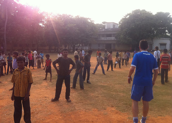 Football training at the local school